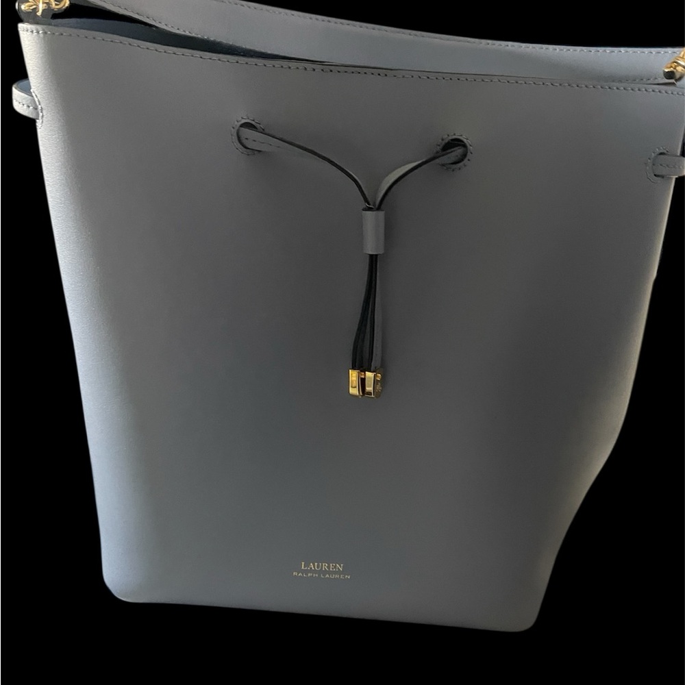 Lauren Ralph Lauren Crossbody Shoulder Bag with Gold Accents genuine leather